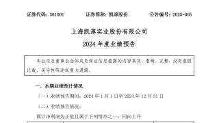 凱淳股份預計2024年凈利潤同比增長70.68%至113.36%