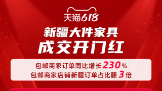 天猫618西北五省家具商品成交迎爆发，新疆区域包邮商家单量同比增230%