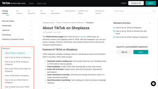 TikTok商务帮助中心上线Shoplazza联合功能